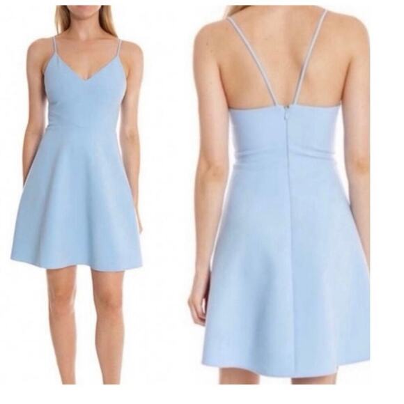 Likely Austin Strappy Fit and Flare Sleeveless Mini Party Dress Light Blue EUC 8 - Picture 2 of 8